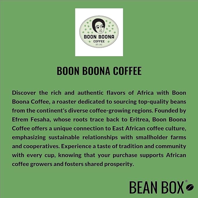 Ethiopia Sidamo Decaf - Roasted by Boon Boona Coffee - Whole Bean Coffee - 12 Ounce Bag