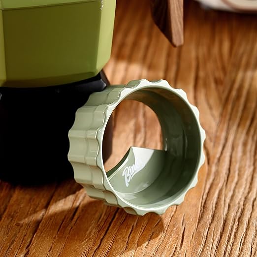 Bincoo Coffee Maker Dosing Funnel 54mm for Moka Pot-Coffee Powder Filler Funnel,Anti-Flying Powder Distribution Tool for 2-3 Espresso Cup Moka Pot (Green-S 54mm)