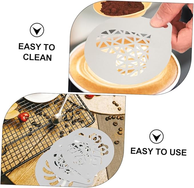 Coffee Latte Art Stencils Metal Cappuccino Cake Pops Mold for DIY Decorating and Baking