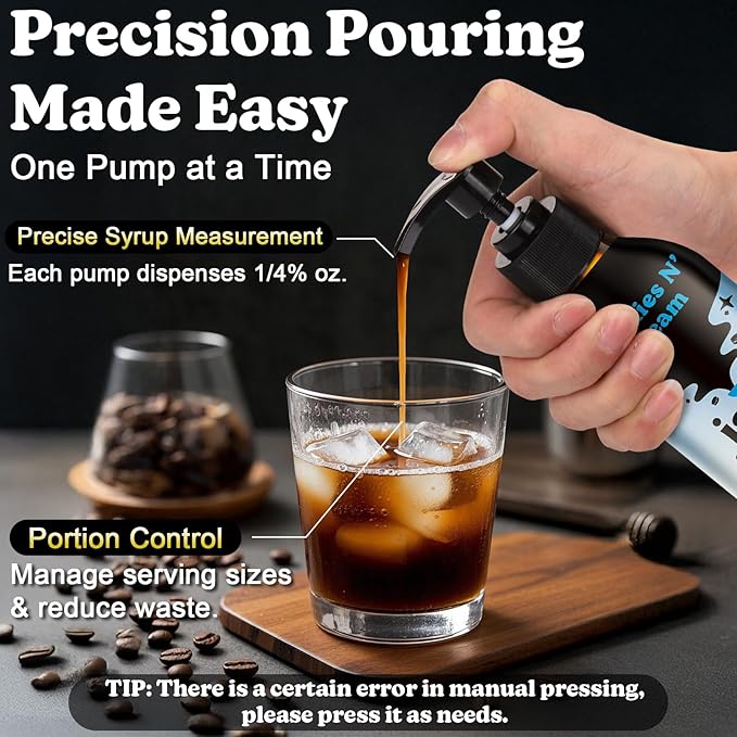 Palksky Syrup Pump for Javy 6fl oz Coffee Concentrate, 6 Pack Coffee Syrup Dispenser Pump, Precise Pump for Coffee Concentrate, Replace Measuring Spoon for Consistent Dispensing and Easy Use
