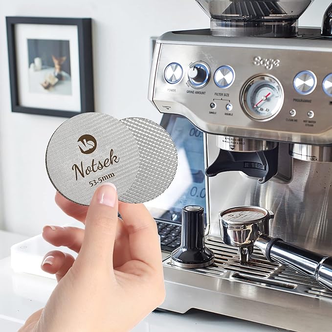 NOTSEK Puck Screen 54mm for Breville, Espresso Puck Screen for Portafilter with Acrylic Storage Box, Resuable 1.7mm 150μm, 316L Stainless Steel Filter Screen for Breville Barista Pro Espress
