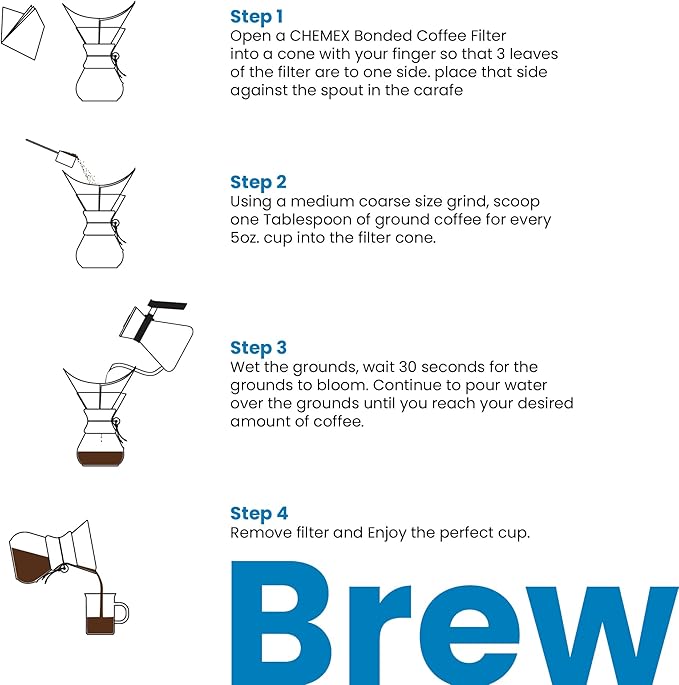 CHEMEX Bundle - 8-Cup Classic Series - 100 ct Square Filters - Exclusive Packaging