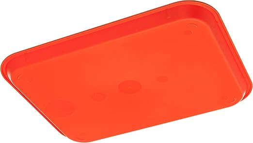 Carlisle FoodService Products CT101424 Cafe Standard Plastic Cafeteria/Fast Food Tray, NSF Certified, BPA Free, 14" Length x 10" Width, Orange (Pack of 24)