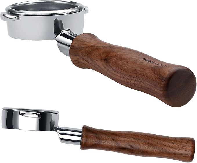 Normcore 58mm Naked Portafilter Compatible with all La Marzocco Home Espresso Machines, Bottomless Espresso Portafilter with 18g Basket, Genuine American Walnut Handle