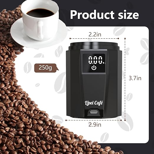 Lipei Cafe WeightBrew Digital Dosing Cup Scale – 0.05g Precision, LED Display, USB-C, 500g