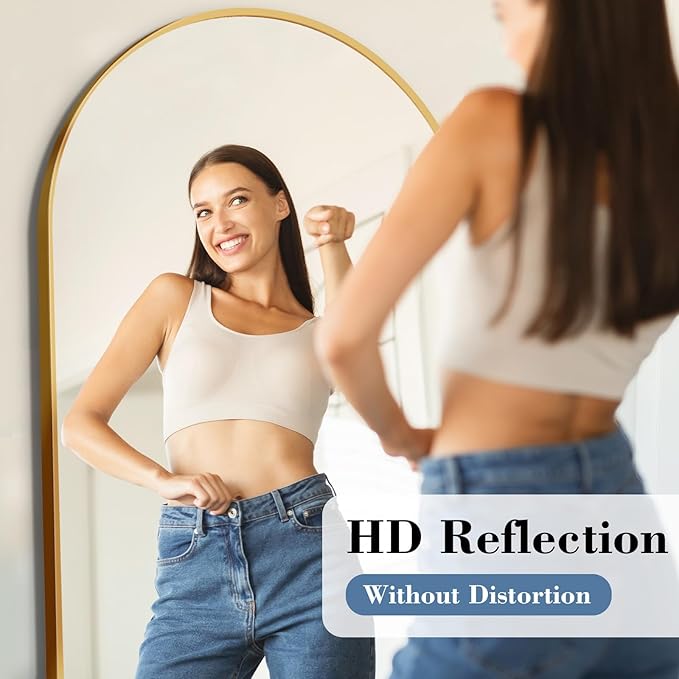 NEWBULIG Full Length Mirror, Upgraded Body Wall Mirrors with Shatter-Proof Glass, Floor Standing Mirror, Home Wall Decor