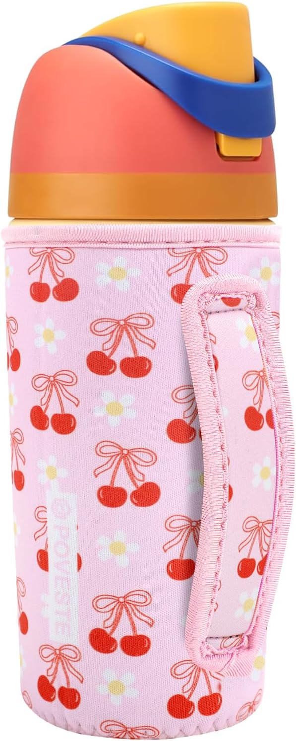 Water Bottle Sleeve with Handle for Owala Kids FreeSip 16 oz, Water Bottle Scratch Resistant Sleeve, Neoprene Cover Compatible with Owala 16 oz for Boys Girls to School Travel