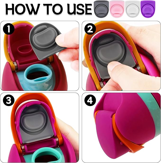4 Pcs Replacement Stopper Compatible with Owala FreeSip 16oz 32oz,Water Bottle Top Gasket Lid for Owala 16/19/24/32/40oz Seal Mouth Cap Silicone Stopper Parts Insert Accessories(4 Colors 2)