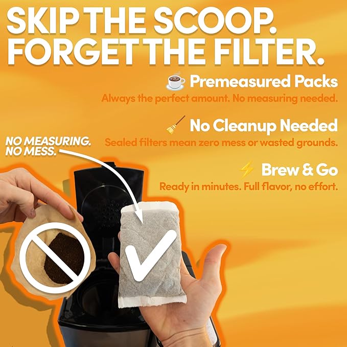 Ground Coffee In Filter Packs | Medium Roast Low Acid Mold Free Pouches | Signature House Breakfast Blend | Gourmet Bulk Packets for 10-12 Cup Drip Maker | Highest Rated Individual Premeasured Coffee