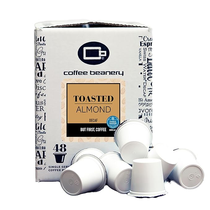 Toasted Almond Decaf Coffee Pods by Coffee Beanery | 192ct Bulk Medium Roast Arbica Coffee
