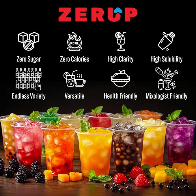 Zerup Zero Sugar Hazelnut Syrup, Sugar-Free Coffee Syrup, Zero Calories and Sugar, Keto Friendly, Ideal for Lattes, Cappuccinos, Espresso, Americano, Indulgent Taste 33.8 Oz (1L), Pack of 4