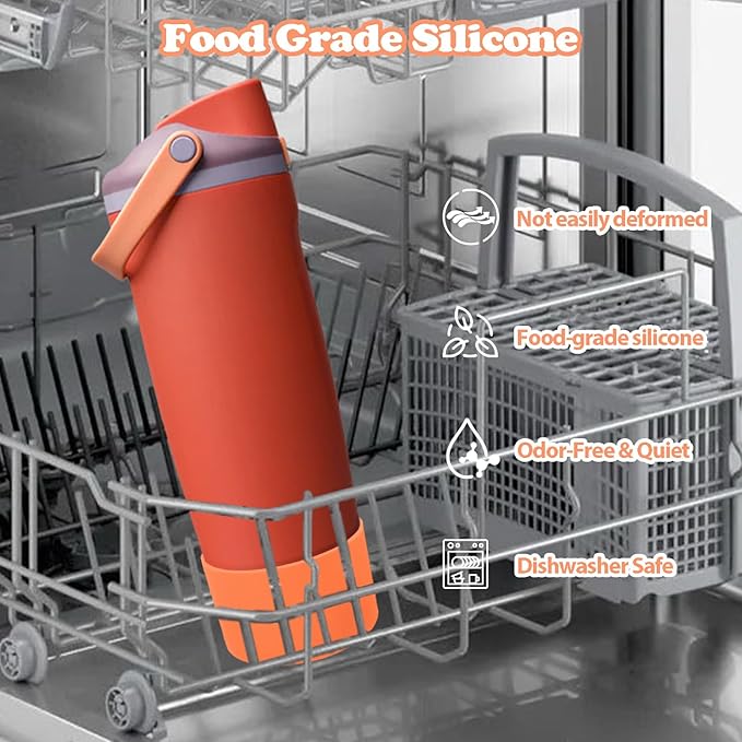 Silicone Boot for Owala 30oz & 40oz FreeSip Sway Bottles & Tumblers - Non-Slip, Scratch-Resistant, Stability Enhancer, Available in 12 Colors (Terracotta Sunset)