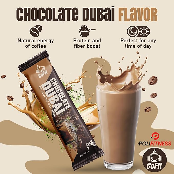 COFIT Coffee with Protein, Protein Powder Energy Drink - Instant Coffee Blend with Added Protein for Enhanced Focus & Stamina - Chocolate Dubai (Stick, Chocolate Dubai)