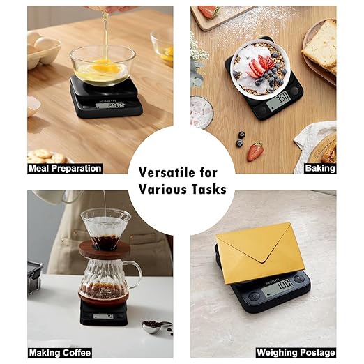 Food Scale Kitchen Scale Weight Grams and Ounces Small Digital Scale for Weight Loss Baking Cooking Coffee of NUTRI FIT, Max 11lb 0.5g Increment, LCD Smart Tare, Easy to Use for Travel, AAA Battery