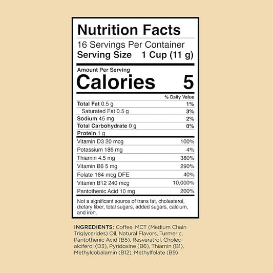 Genius Vanilla Keto Coffee Pods by VitaCup w/MCT Oil, Turmeric, B Vitamins, & D3 for Energy & Focus in Single Serve Pod Compatible with K-Cup Brewers Including Keurig 2.0, 32 CT