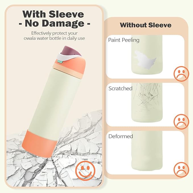 2PCS Silicone Boot for Owala 24oz FreeSip Water Bottle, Anti-Slip Scratch-Resistant Bottom Sleeve, Protective Sports Bottles Accessories, BPA-Free