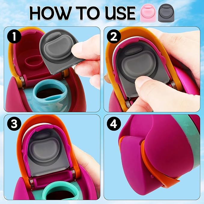 2 Pcs Replacement Rubber Seal Stopper Compatible with Owala FreeSip,Water Bottle Top Gasket Lid for Owala 16/19/24/32/40oz Bottle Mouth Cap Silicone Stoppers Parts Insert Accessories 2PB-1