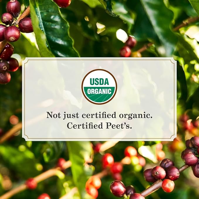 Peet's Coffee Dark Roast Ground Coffee | USDA Organic | French Roast | 36 Ounces | 2 Bags
