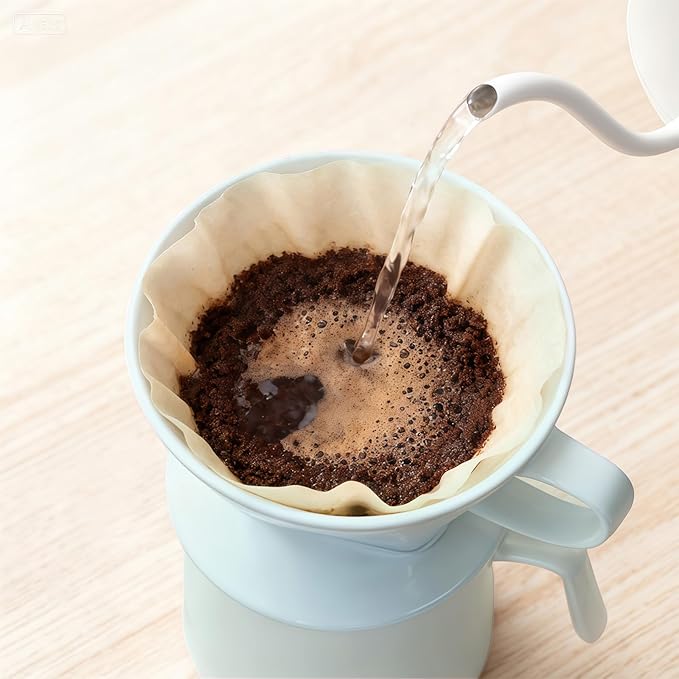 Handmade Pour Over Ceramic Coffee Dripper - Authentic Brewing Experience for Camping, Office, and Home (Green)