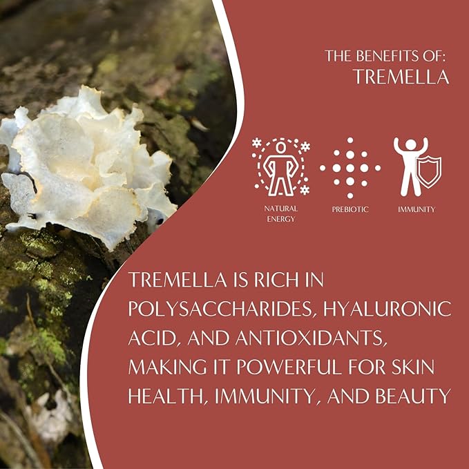 Teeccino Tremella Tulsi Coffee Alternative - Cardamom - Organic Adaptogenic Herbal Mushroom Coffee, Medium Roast, Caffeine Free, Prebiotic, Acid Free, Gluten Free - 10 Oz