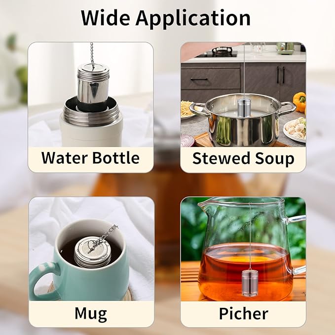 2 Pack Reusable Tea Steeper Extra Fine Mesh Tea Infuser Stainless Steel Tea Strainer for Loose Leaf Tea