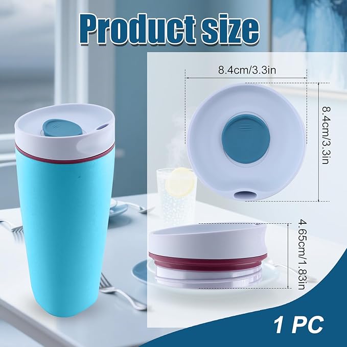 Replacement Lid for Owala SmoothSip Slider 20oz & 12oz, Top Cover Compatible with Owala 24oz Coffee Tumbler, Coffee Travel Mugs Leakproof Accessories, BPA-Free (Blue-Purple)