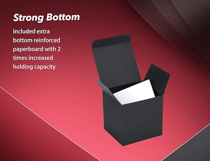 HUAPRINT Black Gift Boxes with Lids 6x6x6 inch,24 Pcs Paper Gift Wrap Box Bulk for Presents,Birthday,Bridesmaid Proposal,Groomsmen Engagements,Christmas,Wedding Party Favor,Cupcake,Crafting,Holidays