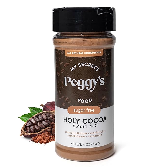 My Secrets Peggy's Food Holy Cocoa Powder - Premium 100% Natural Unsweetened Pure Cacao for Coffee, Smoothies & Desserts - Rich Dark Chocolate Flavor, Vegan, Keto, No Additives - 4 Oz