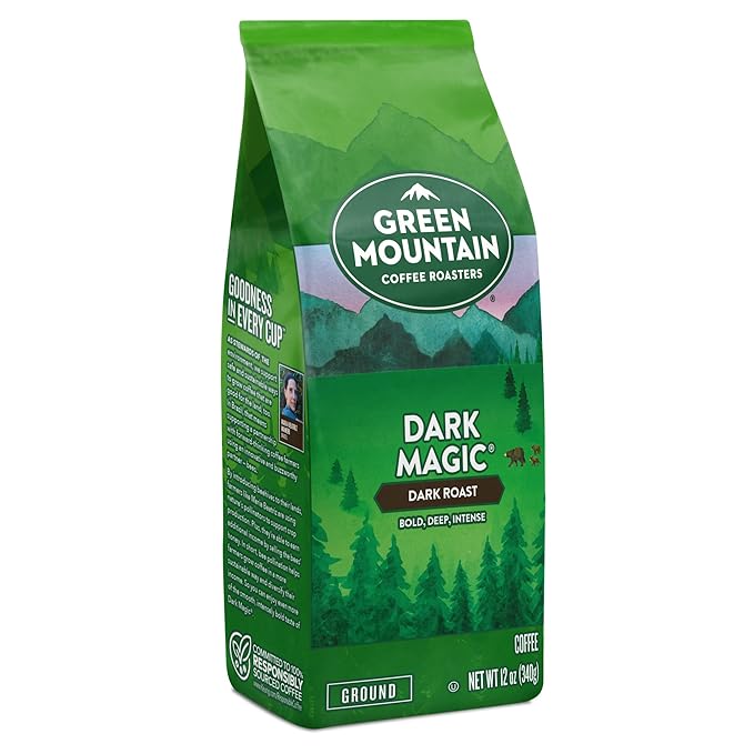 Green Mountain Coffee Roasters, Dark Magic, Ground Coffee, Dark Roast, Bagged 12oz.