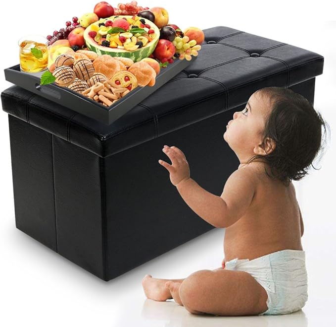 Serving Tray Black Large Food Breakfast Wood Butler Tray with Handle 17.77 x 13.72 x 1.78