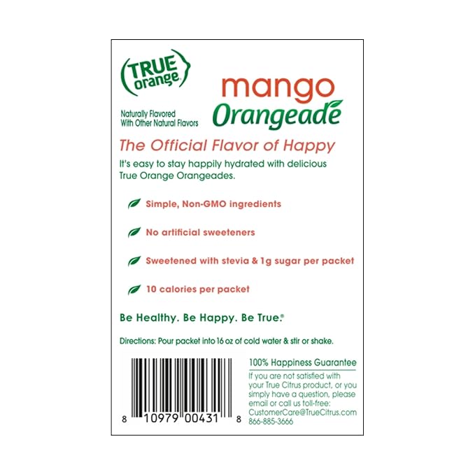 True Citrus Orange, Mango, 1.06 oz, (Pack of 10, 0.11 oz each)