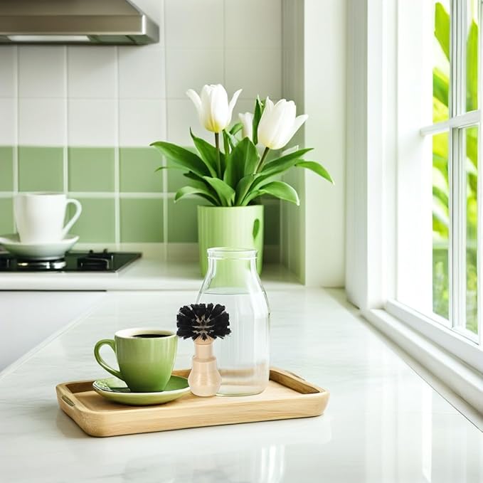 FESTFENDS Espresso Maker Cleaning Brush for Portafilter Multi-device Coffee Grinder Cleaner with Fine Bristles Ergonomic Handle Rapid Drying Powder Bowl Coffee Cleaning Tool for Home and