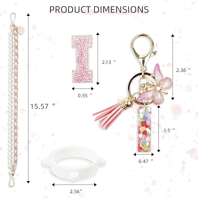 Letter Handle Strap Accessories with Cute Initial Charm Compatible with Owala Water Bottle 24oz 32oz 40oz Owala Kids
