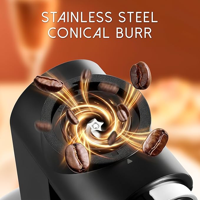Burr Coffee Grinder Electric, Conical Coffee Grinder with Adjustable Grinding, Touchscreen Burr Mill Grinder for Home, Up to 12 Cups, Upgraded for Espresso, Drip & French Press