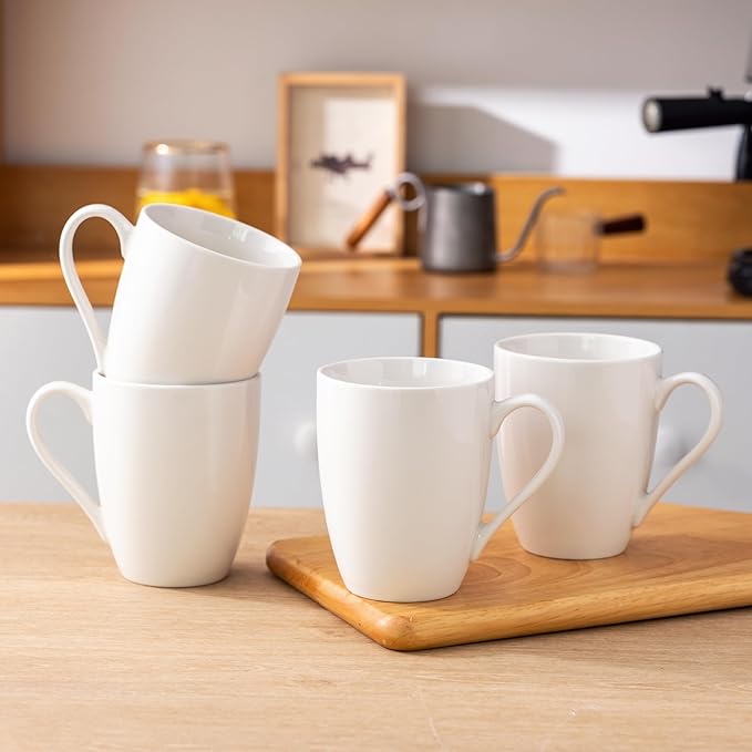 AmorArc 12oz Off White Coffee Mugs Set of 36, Ceramic Coffee Mugs with Large Handle for Man, Woman, Light Weight Coffee Mugs Set for Latte/Cappuccino/Cocoa/Milk, Dishwasher & Microwave Safe, 36Pcs