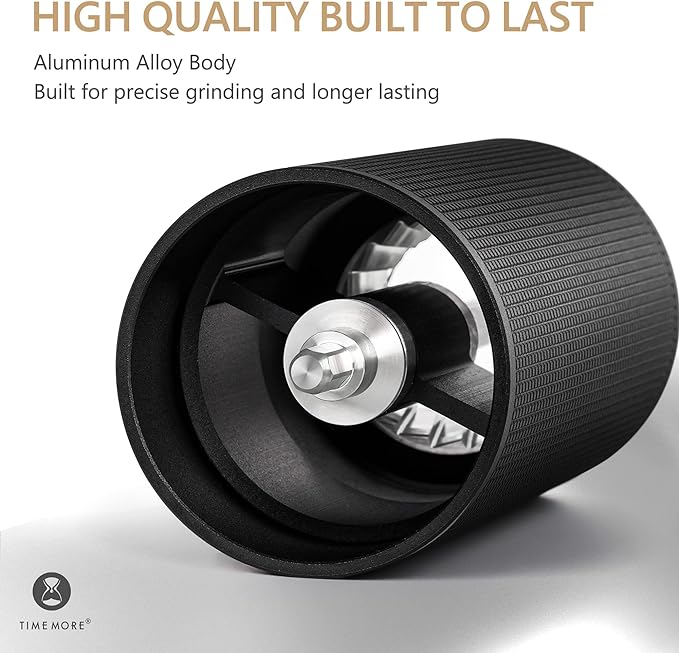 TIMEMORE Manual Coffee Grinder Chestnut C3S PRO, Hand Coffee Grinder with Foldable Handle, Stainless Steel S2C Conical Burr Coffee Grinder, Adjustable Grind Setting for Espresso to French Press, Black