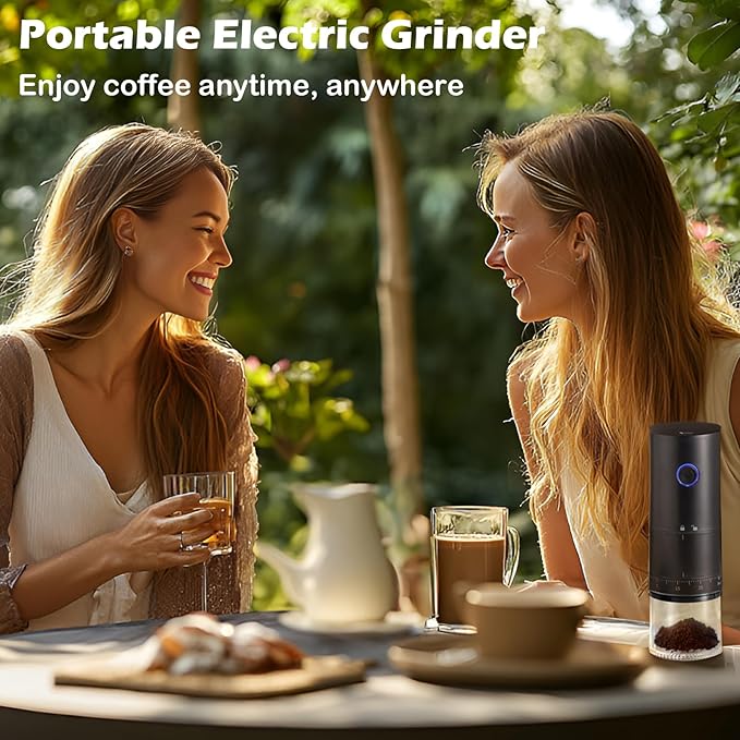 ShunChengFa Portable Electric Coffee Grinder with 38 Adjustable Grind Settings, 1500mAh Rechargeable Battery, Portable Coffee Grinder,For Home, Office & Travel Use etc