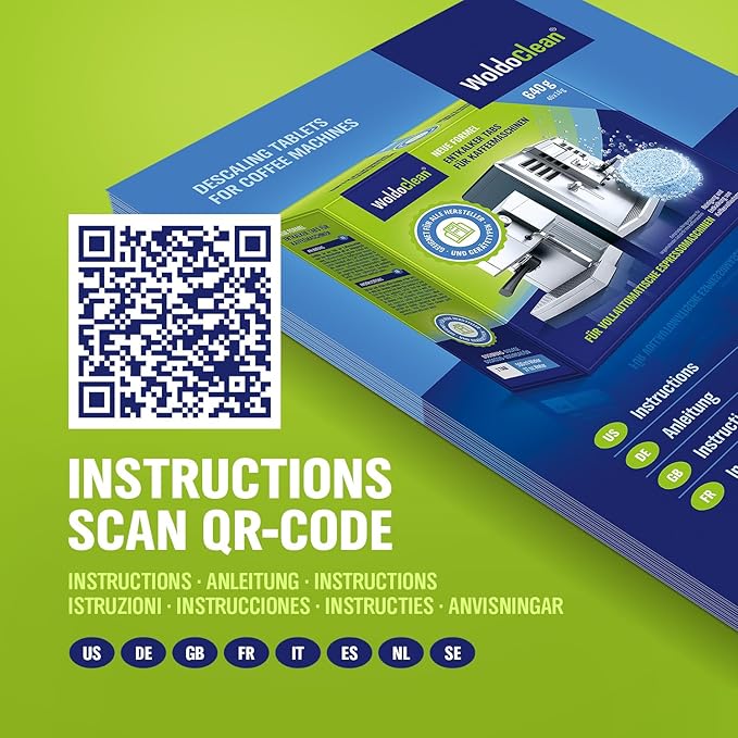 WoldoClean Coffee Machine Cleaner and Descaling Tablets - for 20 uses compatible with Nespresso, Keurig, Ninja, Delonghi, Coffee Maker Pot