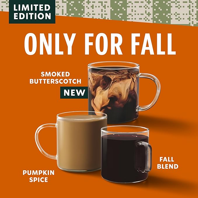 Starbucks K-Cup Coffee Pods, Fall Blend Medium Roast Coffee for Keurig Makerss, 100% Arabica, Limited Edition, 1 Box (10 Pods)
