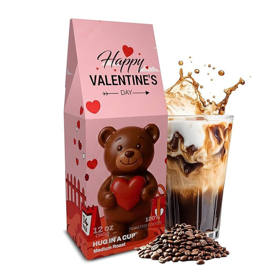 Hug In a Cup – Friending 12 oz Coffee, Medium Roast – Premium Brazilian Single Origin Arabica Beans – Made in USA – Coffee Gift with Private QR Love Message