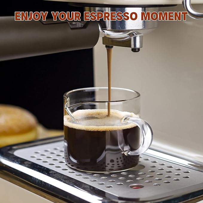 Espresso Cups, Glass Coffee Espresso Cups with Pour Spout, 4 oz, Clear, Set of 2 (Set of 4)