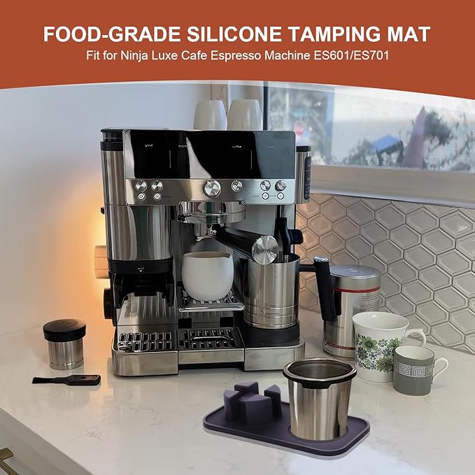 Tamping Mat for Ninja Luxe Cafe Espresso Machine ES601/ES701 – Food-Grade Silicone Base Tamper Holder – Non-Slip Tray Accessories for Ninja Luxe Cafe