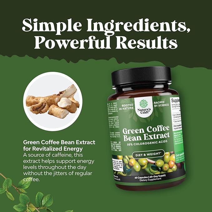 Bundle of Green Coffee Bean Extract - for Weight Loss Appetite Suppressant with Chlorogenic Acid - Herbal Fat Burner - 750 mg Energy Booster Potent Formula for Women & Men - 120 Count & 60 Count