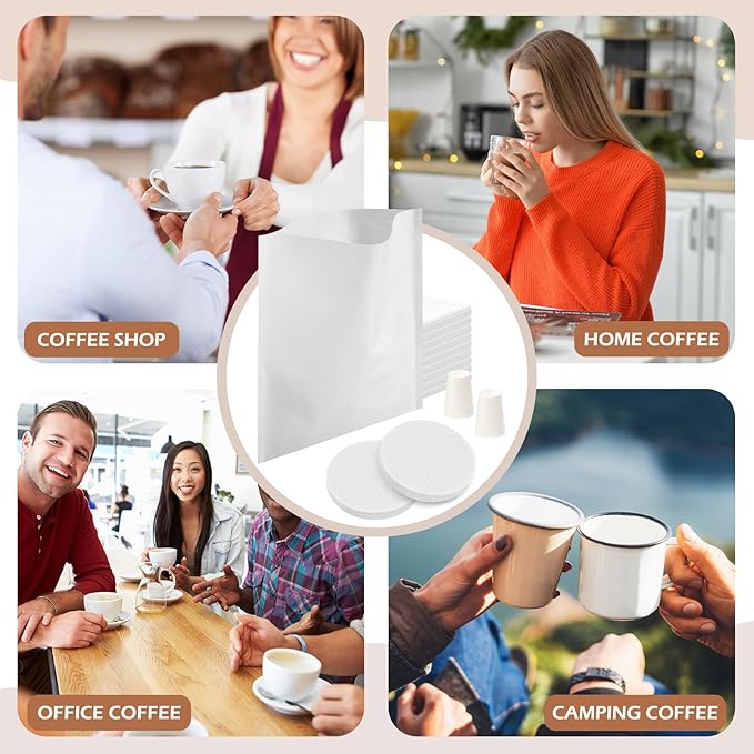 Feifeiya 70 Pack Filter Replacement Set Compatible with Toddy Cold Brew Coffee Maker Include 50 Cold Brew Paper Bags 10 Reusable Coffee Filter Replacements and 10 Stoppers