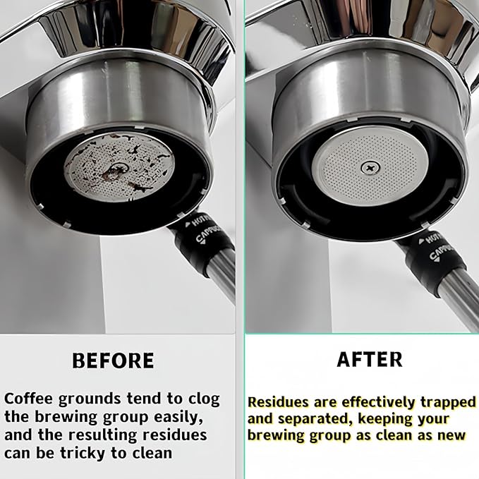 4 Pack 53.3mm Espresso Puck Screen, Reusable Coffee Filter Screen for B reville Portafilter, Stainless Steel 0.2mm Ultra-Thin Portafilter Filter Screen,Compatible with Espresso Machine