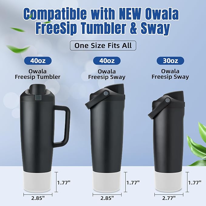 2PCS Silicone Boot Compatible with Owala 30oz & 40oz FreeSip Sway Bottles & Tumblers, Protective Anti-Slip Bottom Cover Sleeve for Freesip Sway Tumbler
