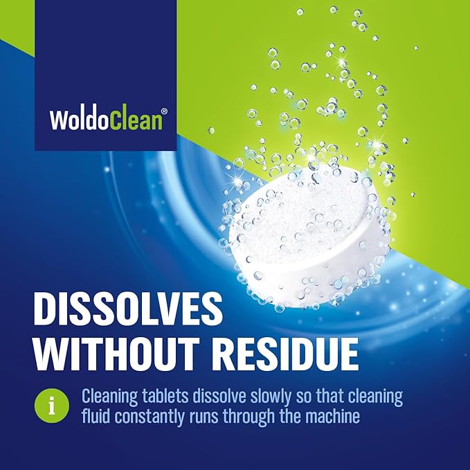 WoldoClean Espresso Machine Cleaning Tablets 40x 2g - Universal Backflush Tablets for Breville Barista Express, Jura, Gaggia, DeLonghi & Phillips, Removes Coffee Oils & Grease Residue