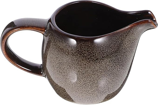 ABOOFAN Mini Creamer Pitcher Ceramic Creamer Jugs Mini Sauce Pitcher Porcelain Classic s Milk Coffee Syrup Jar Server Dipping Bowls grey