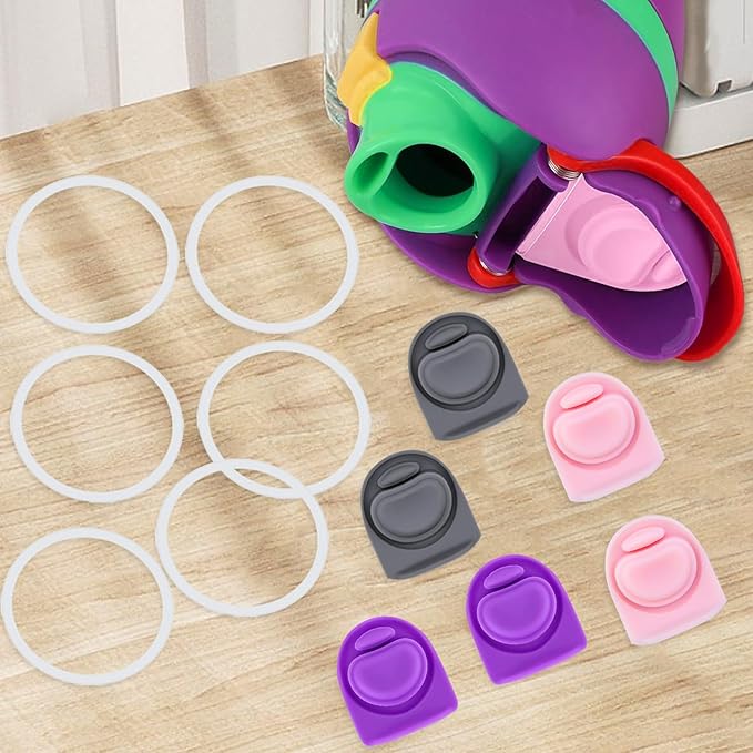 6 Sets Replacement Seal Gasket Stoppers for Owala Freesip 16oz 32oz Cap Mouth,Silicone O Sealing Ring Parts Water Bottle Top Lid Accessories for Owala Freesip 16/19/24/32/40oz（3 colors 1