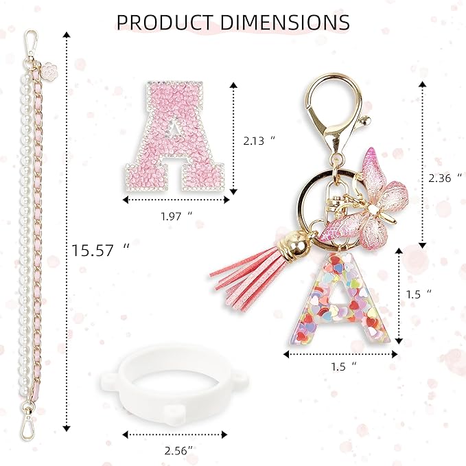 Letter Handle Strap Accessories with Cute Initial Charm Compatible with Owala Water Bottle 24oz 32oz 40oz Owala Kids